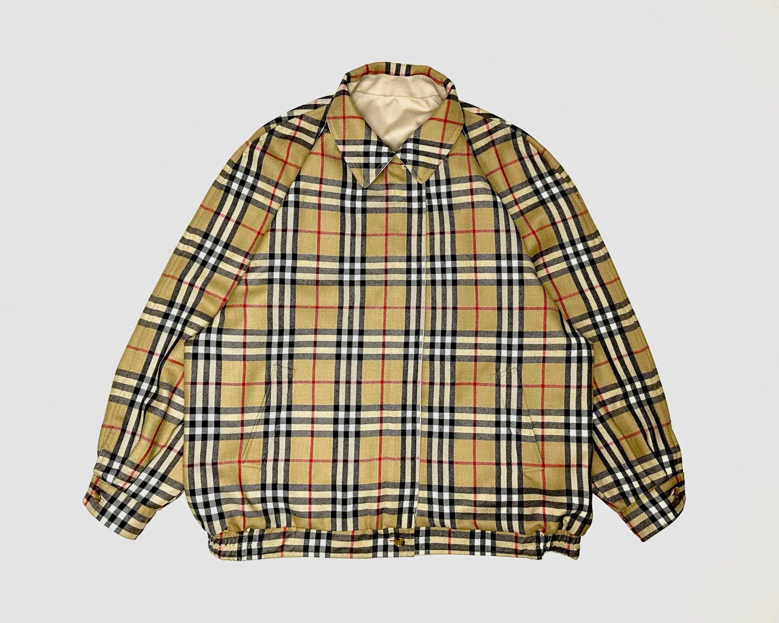 cotton jacket burberry reversible nova check harrington jacket
